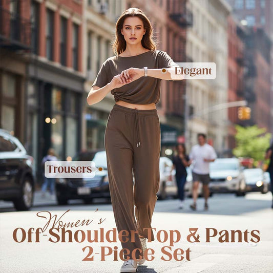 🌸Spring Pre-sale💐Women's Off-Shoulder Top & Pants 2-Piece Set
